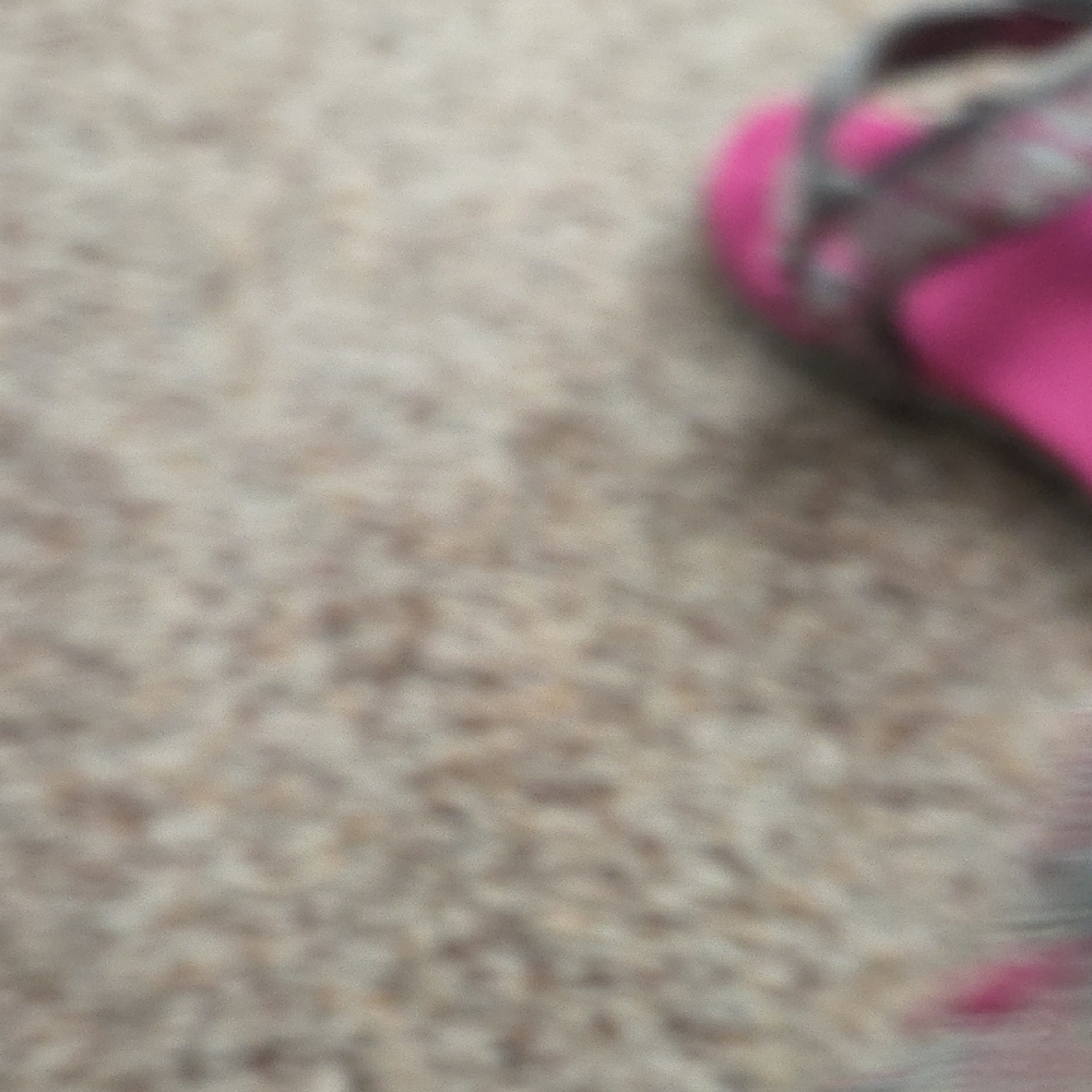 Teva Girl's Hiking Sandals with Pink Soles and Gray Straps - Picture 3 of 9